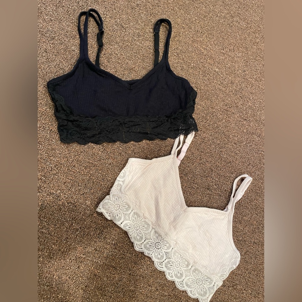 Aerie Bralettes Color: Black and Beige Size: L